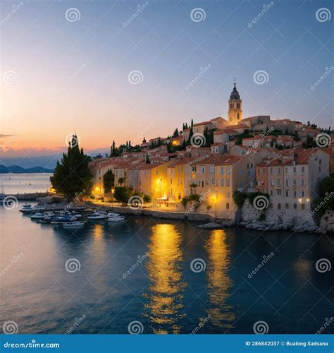 Landscape with Split Old Town, Dalmatian Coast, Croatia Made with