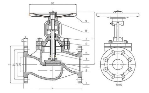 Globe Valve Cast Iron Bellow Seal Globe Valve Flanged End Pn Pt