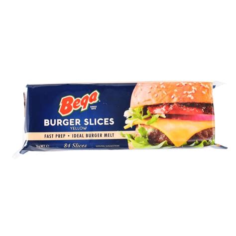 Bega Burger Yellow Slice Cheese 84ps 1kg