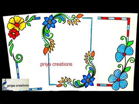 Flower Border Design For Project Flower Drawing Border Design