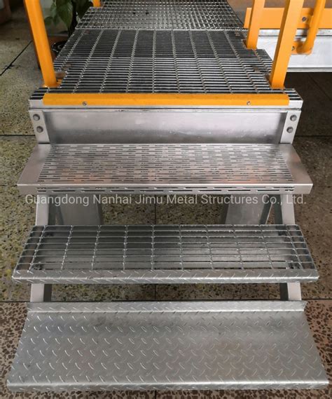 Jimu Hot DIP Galvanized Light Steel Structure Grating Treads China Stair Tread And Grating Tread