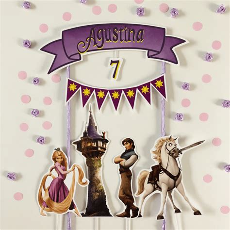 Cake Topper Pincho Adorno Para Torta Personalizado Rapunzel