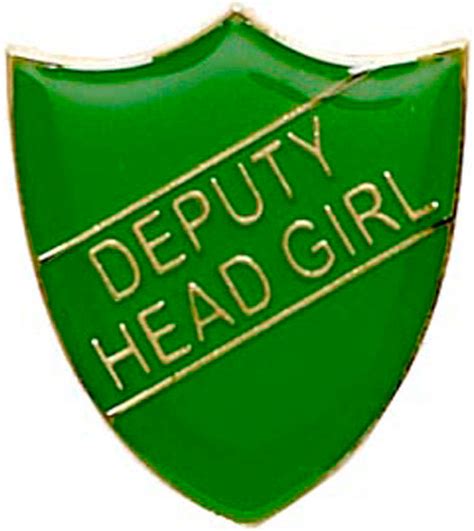 Deputy Head Girl Shield Badge Green 22mm X 25mm