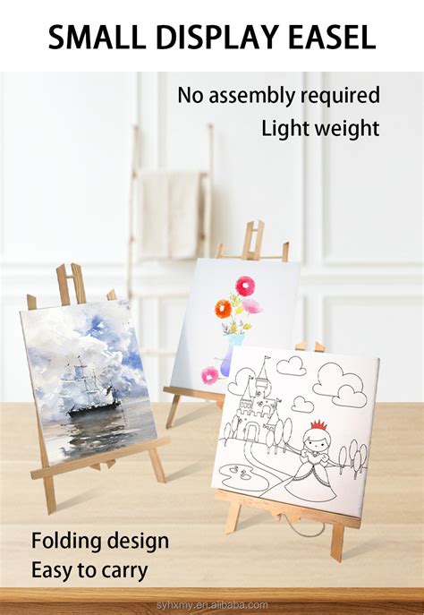 Desktop Easels 30cm Pine Wooden Triangle Art Easel Adjustable For Kids