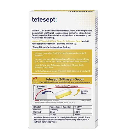 tetesept Vitamin C 1000 + Zinc + D3 depot tablets from Germany - 30 pcs ...