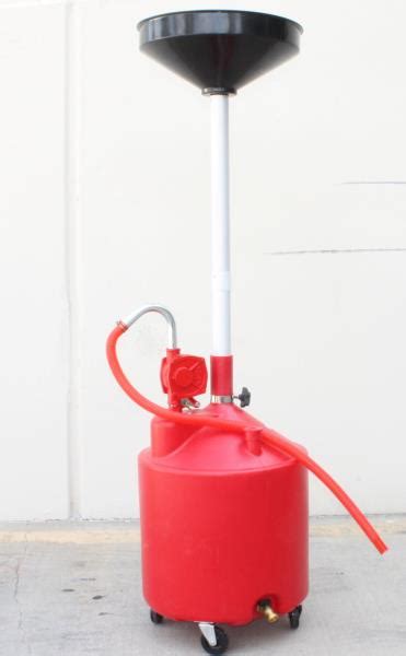 20 Gallon Portable Waste Oil Drain Tank Wrotary Hand Pump Operated