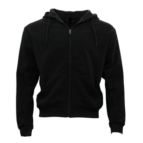 Adult Unisex Mens Zip Up Hoodie W Fleece Hooded Jacket Jumper Basic