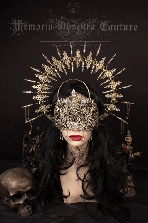 Set Of Halo Blind Mask And Headpiece Angel Ii Gothic Dark Fantasy By Memoriaobscuracouture