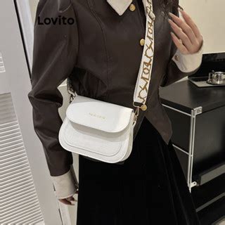 Lovito Women Casual Letter Colorblock Small Shoulder Bag LFA11383