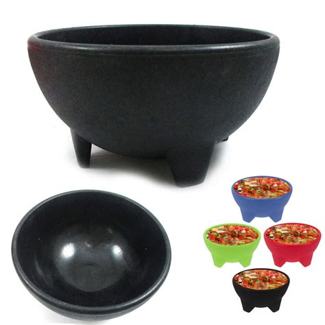 4pcs Salsa Bowl Set Plastic Mexican Molcajete Chips Guacamole Bowls