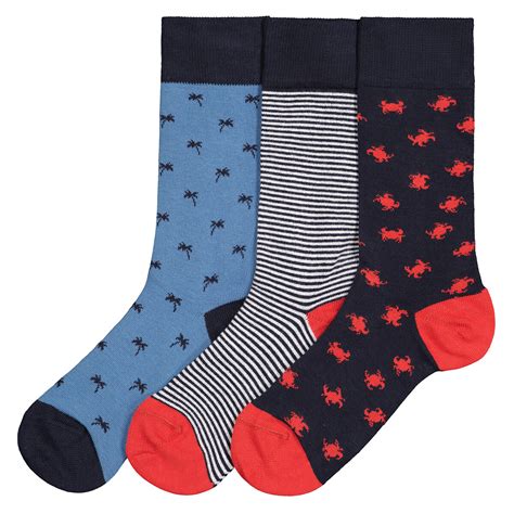 Lot De Paires De Chaussettes Imprim Es Bleu Marine La Redoute