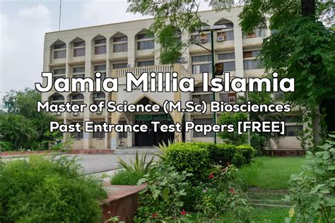 Jamia M Sc Bioscience Last 7 Years Entrance Test Papers 2022 And