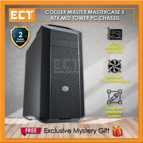 Cooler Master Mastercase Atx Mid Tower Desktop Pc Casing Chassis With