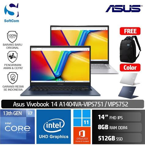 Jual Asus A1404VA VIPS751 VIPS752 I7 1355U 8GB 512GB 14 FHD W11