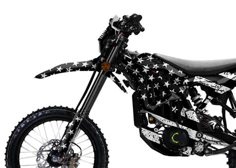 Patriot Black White Surron Ultra Bee Graphics Kit Suronics