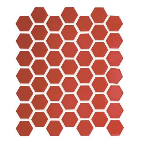 Daltile Restore Red 10 in. x 12 in. Glazed Ceramic Hexagon Mosaic Tile (0.81 sq. ft./each ...