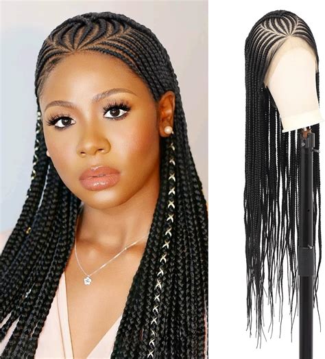 Amazon Roiifur X Inch Hd Lace Front Cornrow Braided Wigs For