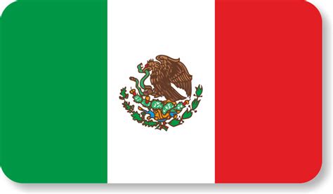 Mexico Flag Hard Hat Decals Signs, SKU: HH-0540