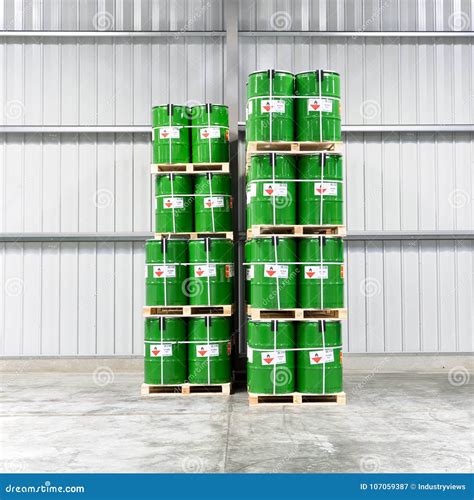 Storage of Barrels in a Chemical Factory - Logistics and Shipping Stock ...