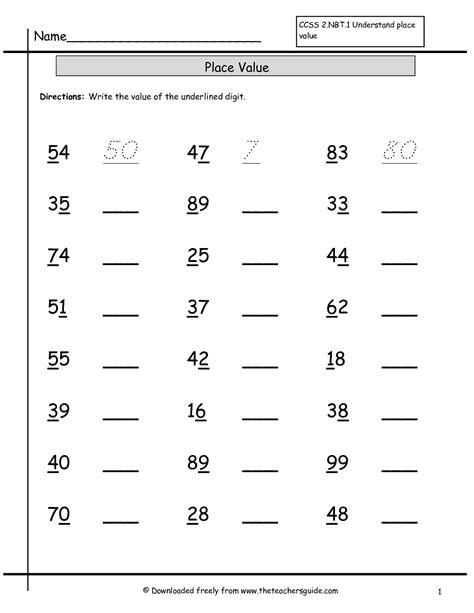 17 Best Images of Teaching Guide Words Worksheets - Place Value ...