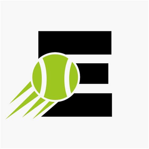 Letra E Concepto De Logotipo De Tenis Con Icono De Pelota De Tenis En