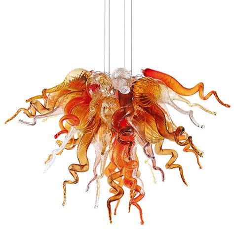 Dark Amber Mixed Color Chihuly Glass Chandelier MINGHIN LIGHTING