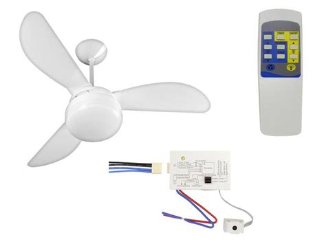 Kit Ventilador Teto Luz Fênix 220V Controle Remoto 5 Vel VENTISOL