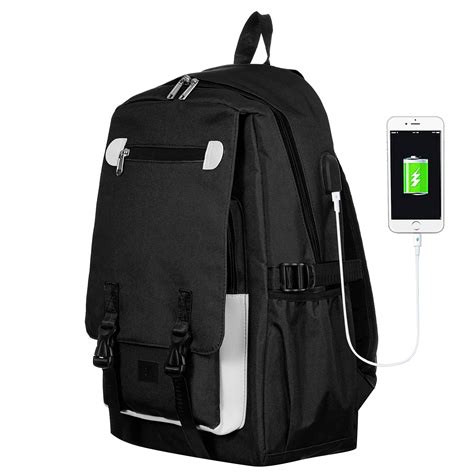 Училищна раница ZIZITO, С USB, Черна - eMAG.bg
