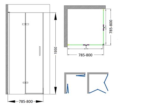 RETO 80x80 kabina prysznicowa drzwi składane chrom Reihe