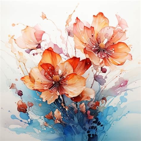 Premium AI Image | There are many flowers in a vase with watercolor ...