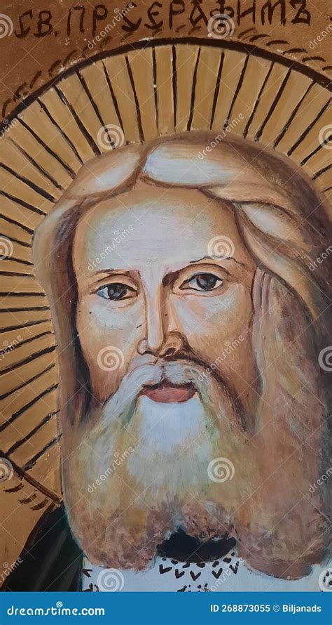 Russian Icon Saint Seraphim Of Sarov Stock Image Image Of Hand Nose