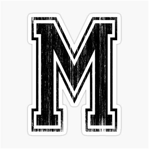 Big Varsity Letter M Sticker For Sale By Adamcampen Redbubble