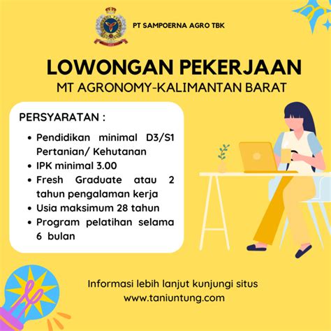 Info Loker Pertanian MT Agronomy PT Sampoerna Agro Tbk Tani Untung