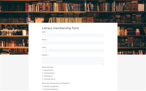 Library Membership Form Template For Google Forms