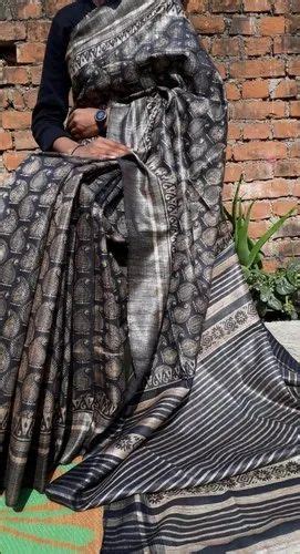 Printed Tussar Ghicha Screen Print Saree At Rs 2600 In Bhagalpur ID