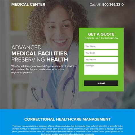 Medical Facilities Lead Capture Resp Lp Medical Landing Page