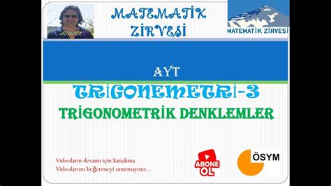 2020 AYT TRİGONOMETRİK DENKLEM ÇÖZÜMLERİ YouTube