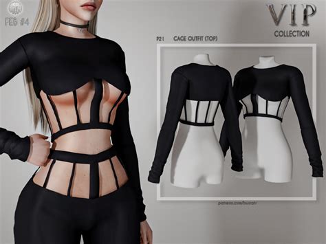 The Sims Resource Patreon Early Access Cage Outfit Top P