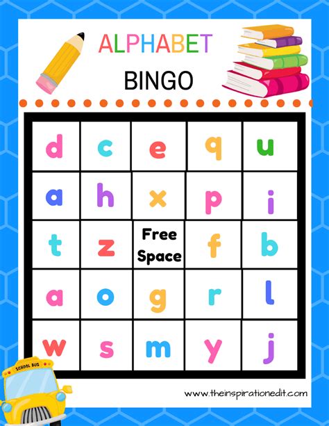 Free Alphabet Bingo Printable For Kids · The Inspiration Edit