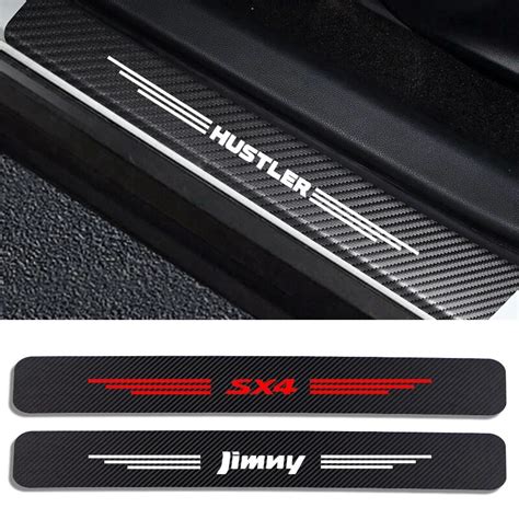 Pc Carbon Fiber Car Door Sill Protector Sticker Decal For Suzuki Swift