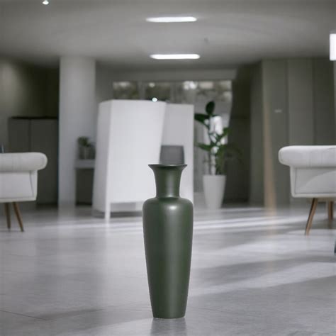 Vaso De Cerâmica Grande Para Sala - Vaso De Chão Grande de Cerâmica para Decoração de Sala Paris Verde Lúpulo