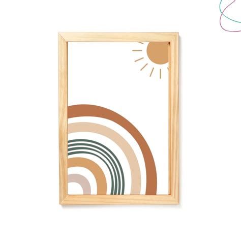 Quadro Decorativo Arco Iris Boho Escandinavo Elo