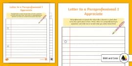 Paraprofessional Appreciation Coloring Cards Twinkl Usa