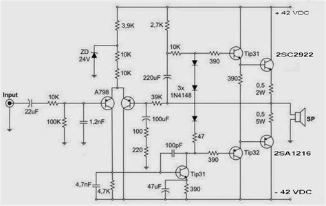 Skema Rangkaian Power Amplifier Sanken Gambar Rangkaian Elektronika