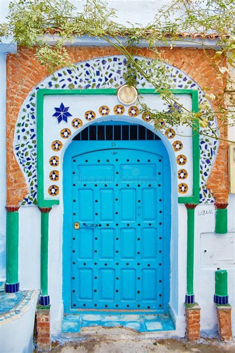 Beautiful Diverse Set of Blue Doors of the Blue City of Chefchaouen in ...