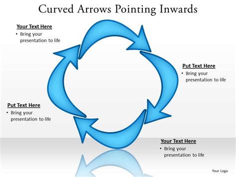 Curved Arrows Pointing Inwards 4 Stages Editable 26 Powerpoint Presentation Designs Slide