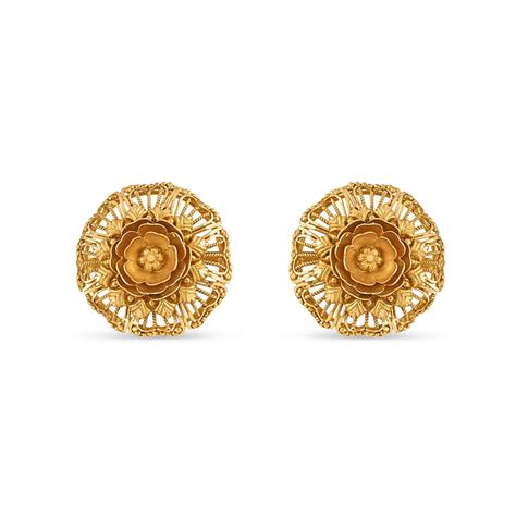 Antique Carat Gold Stud Earring Rosettes Collection