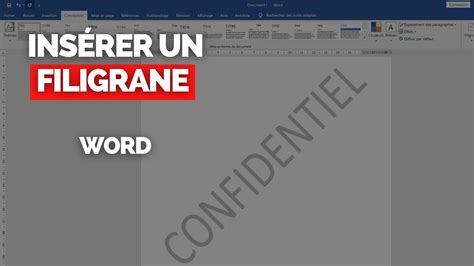 Comment Ins Rer Ajouter Un Filigrane Dans Word Tutoriel Youtube