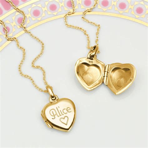 Petite Personalised 18ct Gold Plated Girls Locket By Hurleyburley