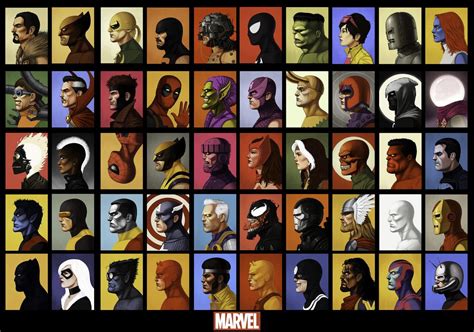 MARVEL COMICS Characters Poster Print - prints4u